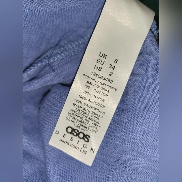 ASOS Blue Ruffle Mini Dress - Picture 7 of 8